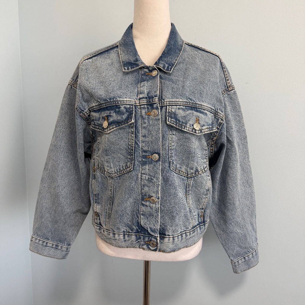 Mango MNG Denim Women’s Blue Jacket Size M‎ Excellent Condition